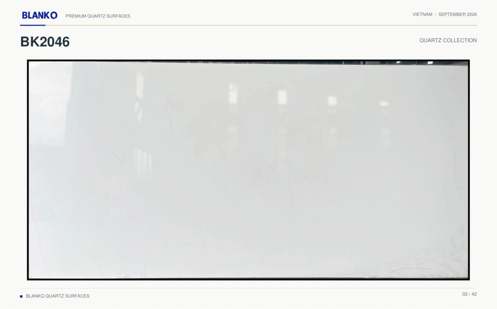 bk2046 white quartz full slab