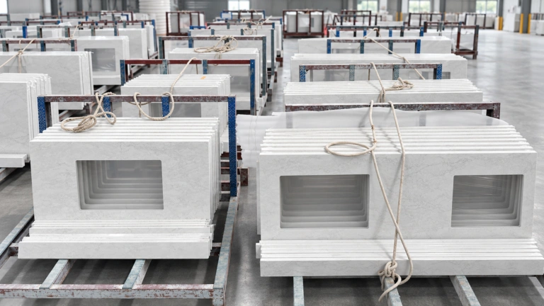 quartz-countertops.webp Prefabricated quartz countertops prepared in batches for project installation
