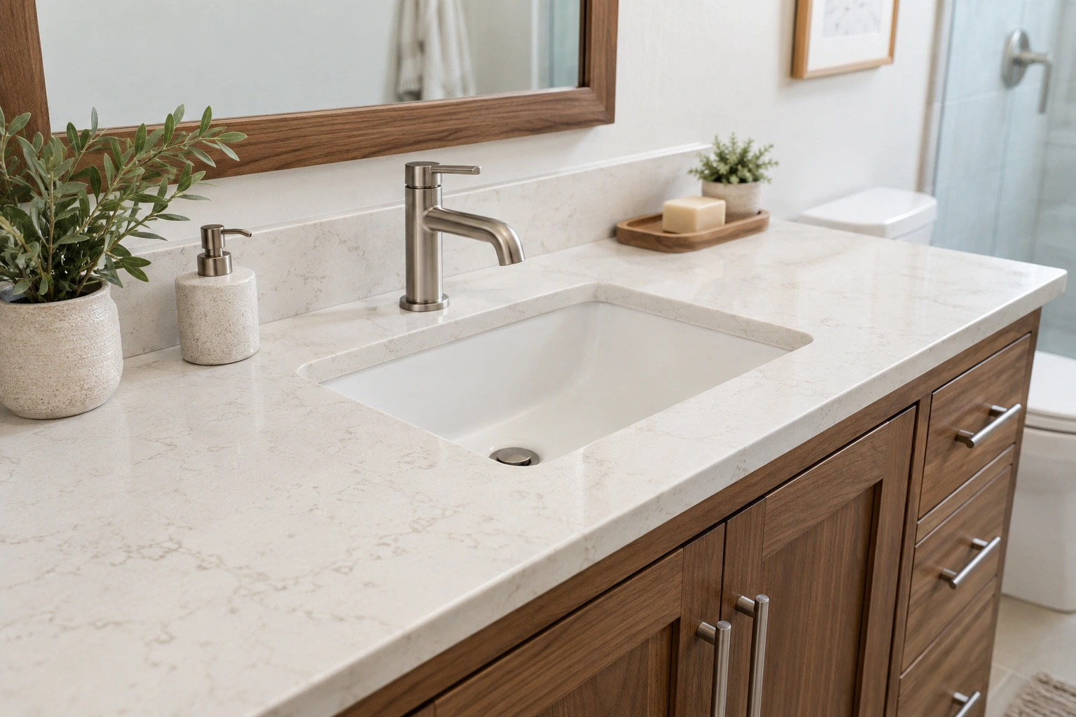 prefabricated quartz vanity top