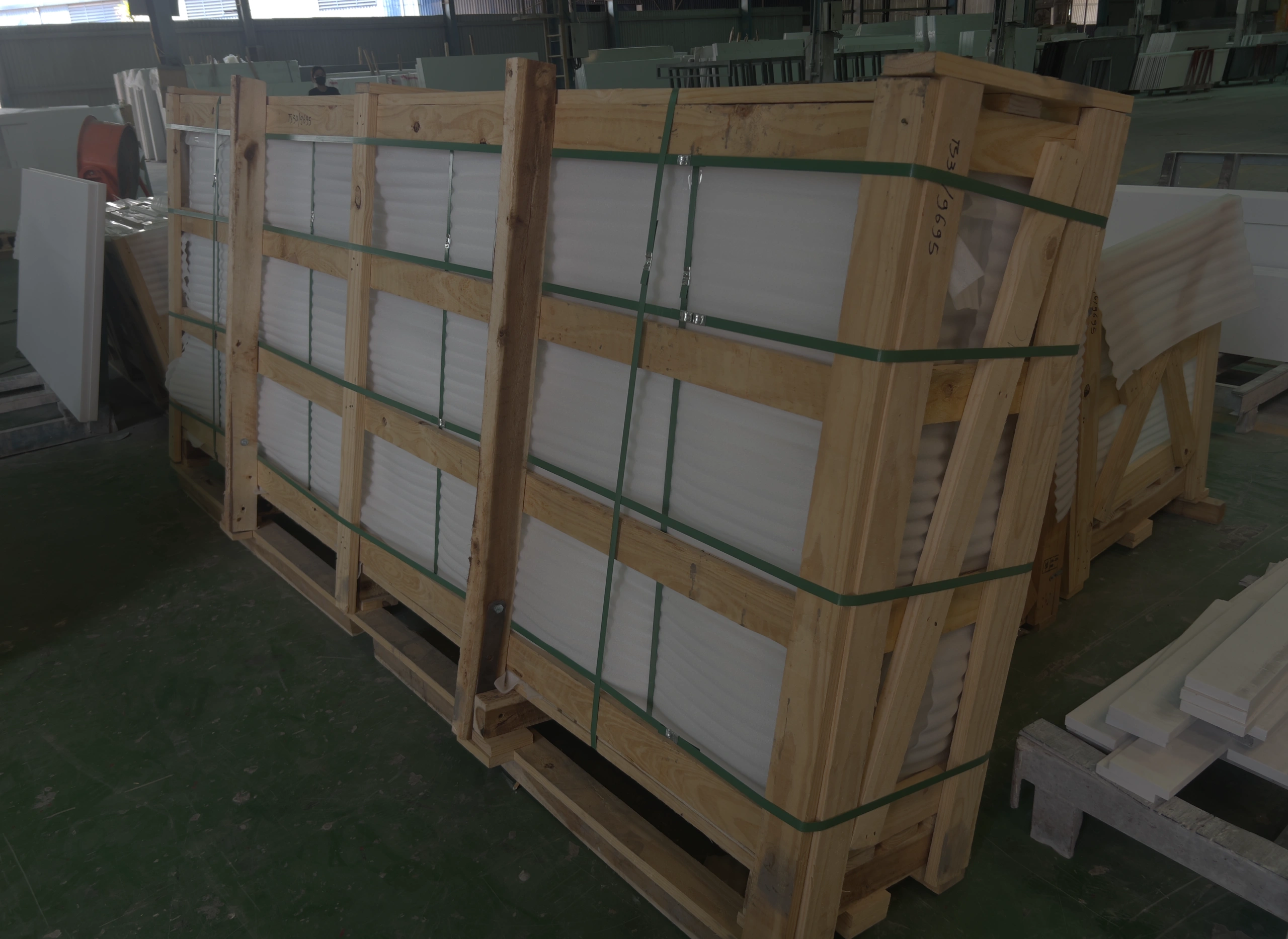 quartz countertops wooden crate export packaging