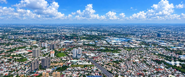 Aerial view of an industrial and urban area in Vietnam supporting global supply operations